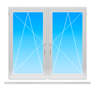 Фото окна с двумя поворотно-откидными створками Жодино